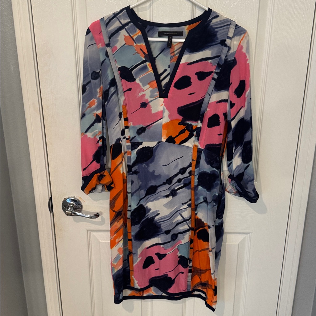 Bcbg Colorful Abstract Print Dress